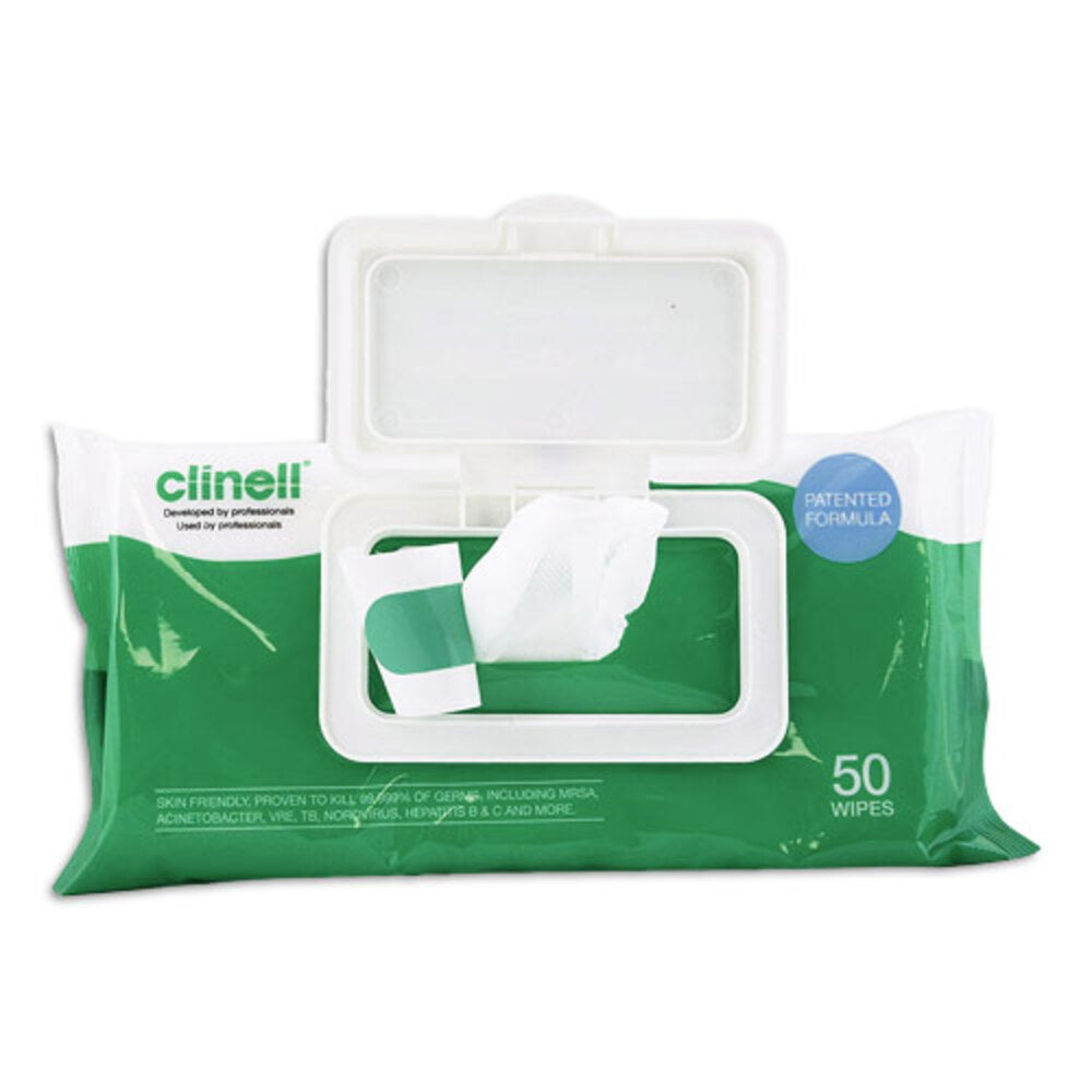 Clinell Antibacterial Wipes - 50 Wipes