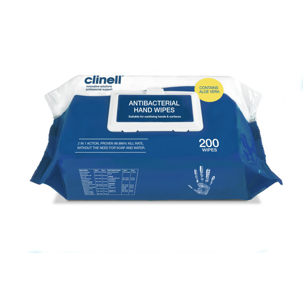 Clinell Antimicrobial Hand Wipes, CAHW200 200 Pack