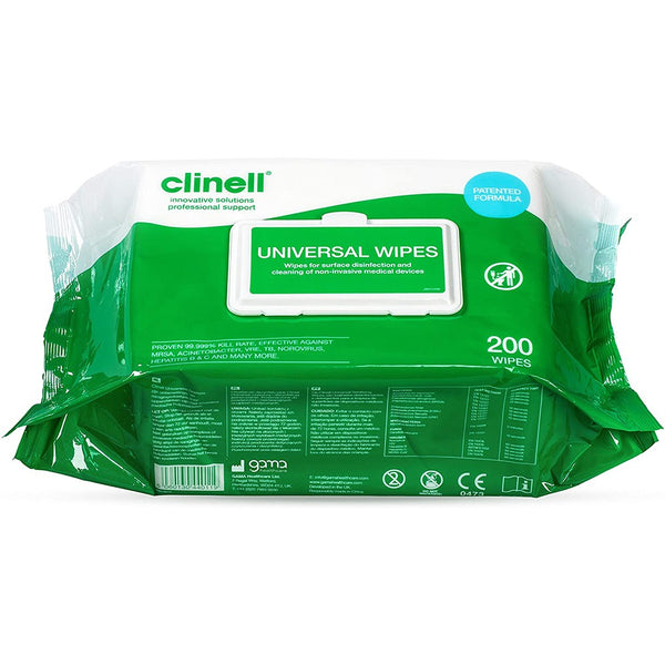 Clinell Hand, Surface And Instrument Wipes - 200 Wipes
