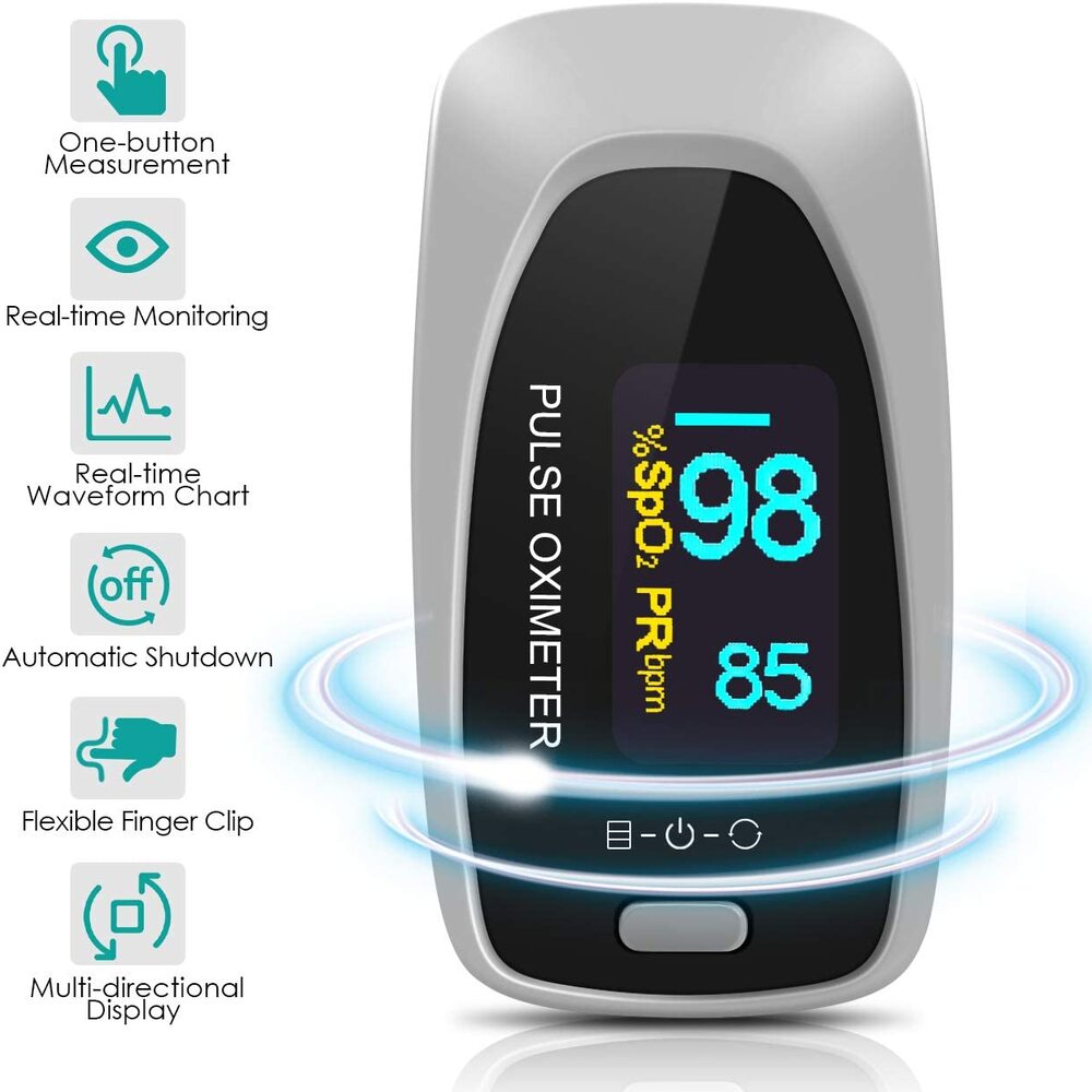 Pulse Oximeter, Oxygen Monitor Finger Heart Rate Monitor and OLED Disp ...