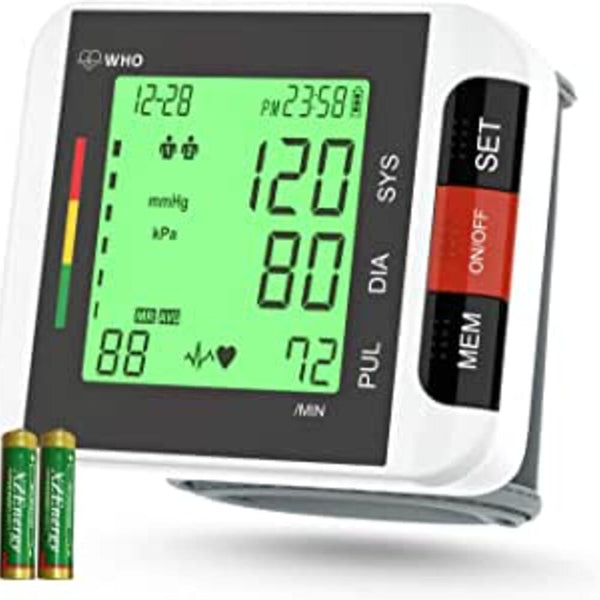 Wrist Blood Pressure Monitor, Automatic Blood Pressure Cuff Wrist BP Monitor with Backlight LCD Display