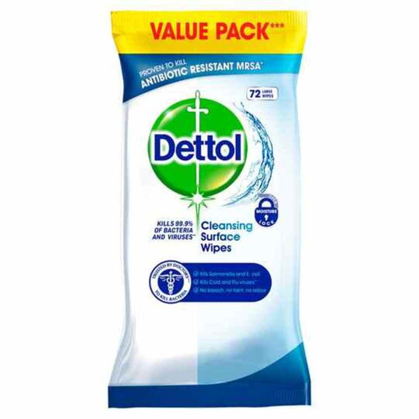 Dettol Antibacterial Wipes, 72 Pack