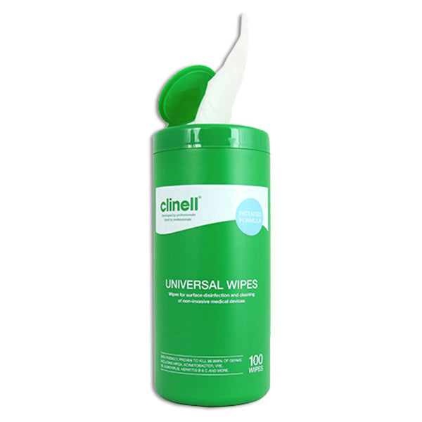 Clinell Antibacterial Wipes - Tub of 100 Wipes