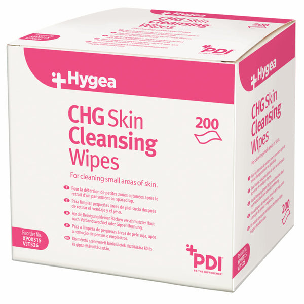Hygea CHG Skin Cleansing Wipes - 200 Sealed Sachets