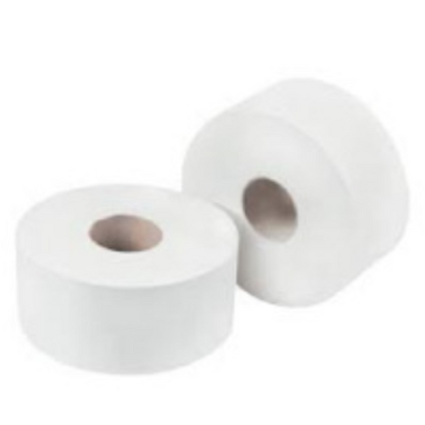 Midi Jumbo Toilet Rolls 3” Core 250m 2Ply White – Pack of 6